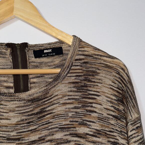 MAX Metallic Striped Knit Sweater - women’s Size 8 - Picture 3 of 8